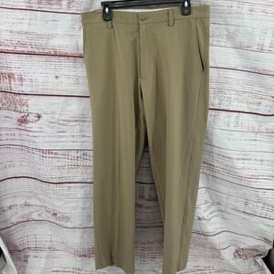 FootJoy Golf Pants Mens 34x32 Performance Khaki Tan Flat Front‎ Athletic Casual